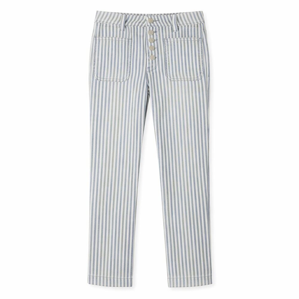 Anthropologie Pilcro & the Letterpress Striped Denim Button‑Fly Jeans | Size 25